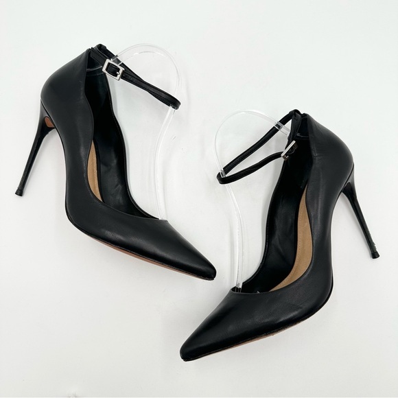 SCHUTZ Women's Thaynara Leather Ankle Strap Pointed Toe Pumps - Picture 6 of 10